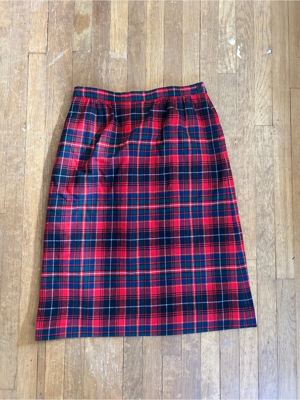 Pendleton Red and Black Tartan Pencil Skirt